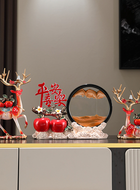新中式禅意中国风家居电视酒柜玄关流沙画装饰品摆件乔迁结婚礼物
