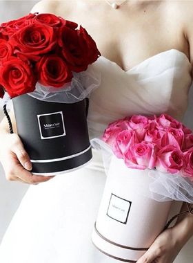 Round Flower Paper Boxes Hold The Bucket Gift Packaging Box