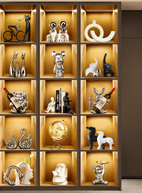 现代轻奢高档酒柜装饰品人物书挡摆件家居办公室客厅书架书档摆设