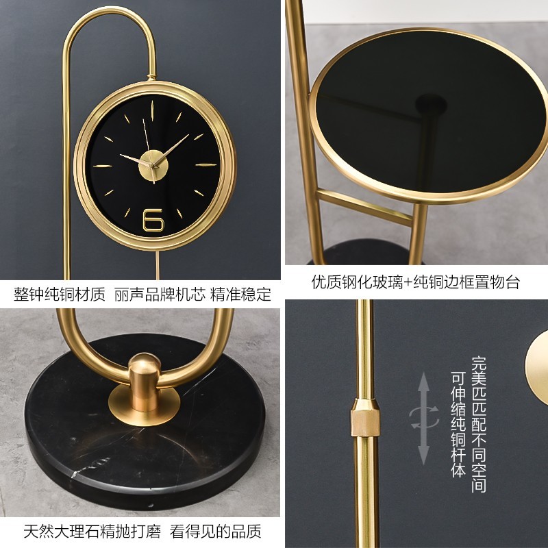 纯铜落地钟表客厅家用装饰欧式轻奢立式时钟现代简约超静音大座钟