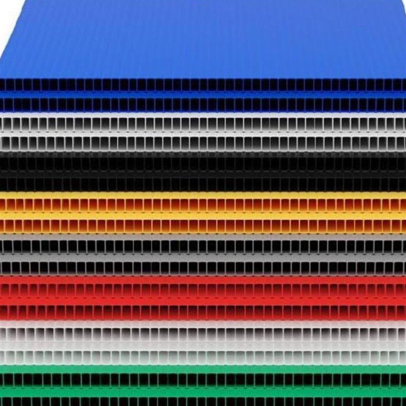 PP塑料中空板保护板格挡包装板脚垫板隔断壁板收纳层架黑蓝防护道