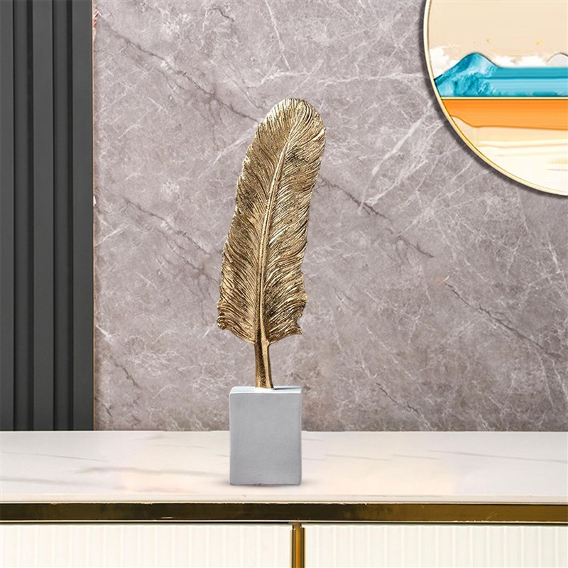 Modern Feather Statue Resin Figurine Collectible Decorative