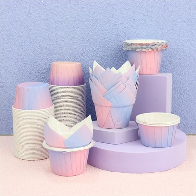Gradient Paper Cupcake Decor Mermaid Birthday Theme Table De