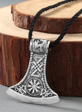Cxwind Nordic Vikings Thor Necklace The Fehu Feoh Fe Rune Ax