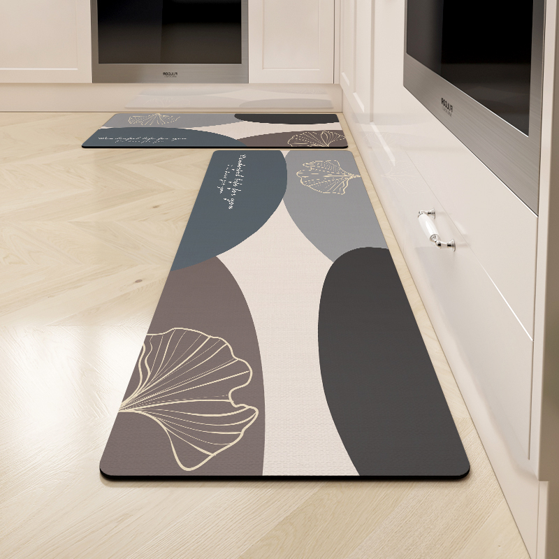 硅藻泥厨房地垫防滑防油进门门口耐脏脚垫吸水垫家用长条免洗地毯