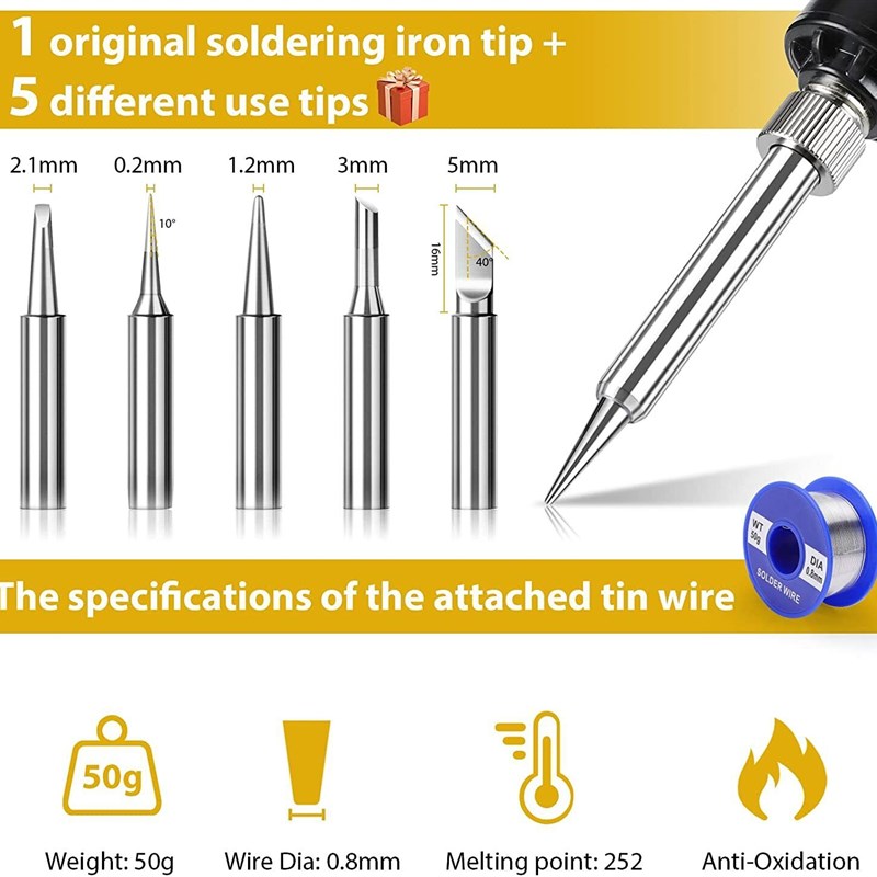 Upgrade 80W Electronic Soldering Iron Set Adjustable Tempera