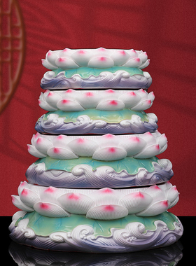 陶瓷佛像底座加高供奉观音财神爷关公莲花座摆件托架家用佛堂摆件