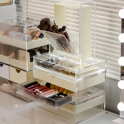 压克力首饰盒多层抽屉式防氧化耳环耳针盒子项链手饰收纳盒轻奢