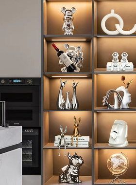 轻奢暴力熊酒柜装饰品摆件套装高档现代玄关客厅电视柜高级感家居