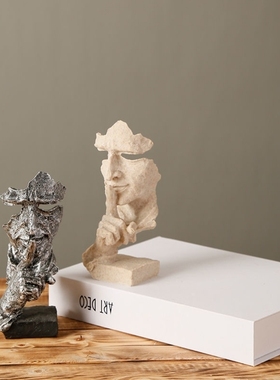 工艺品摆件沉默是金装饰品雕塑简约现代办公室客厅欧式艺术品