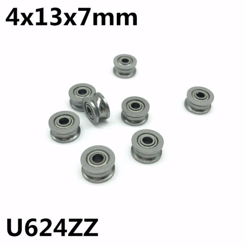 10pcs U624ZZ 4x13x7 mm U groove deep groove ball bearing bea