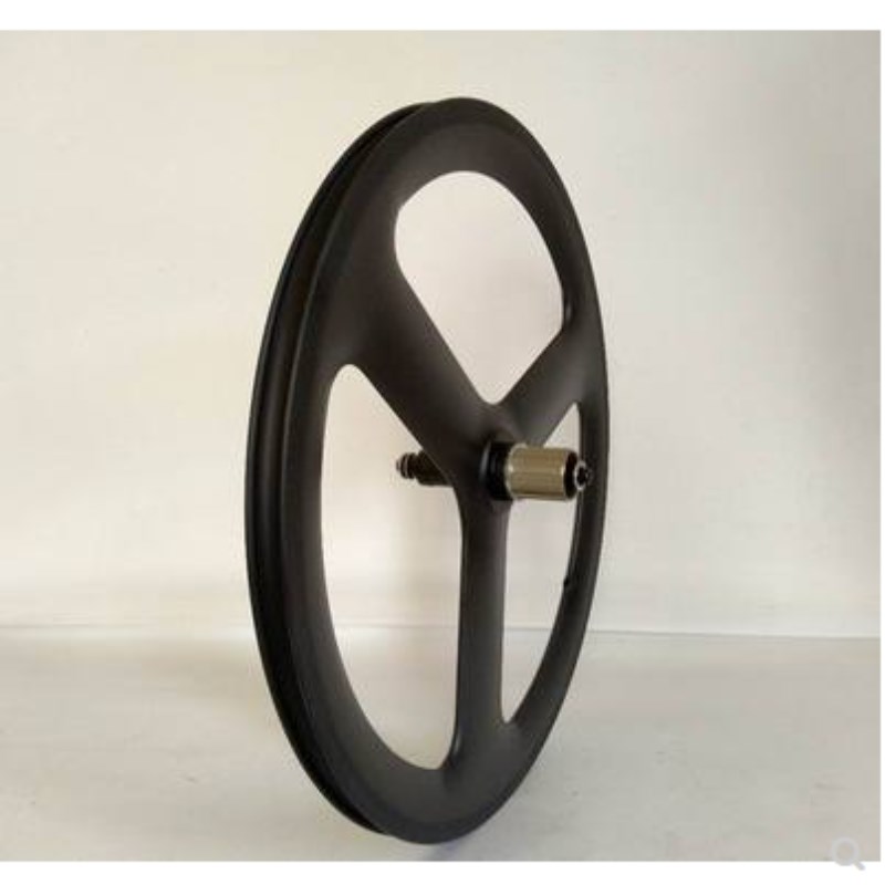 20寸451碳纤维直三刀轮组公路自行车折叠车小三刀碟刹V刹式封闭轮