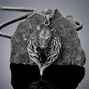 Odins Wolf Color Norse Gold Mythology Men Punk Necklaces