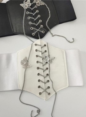 Women Sexy Corset Underbust Gothic Butterfly Chain Curve Sha