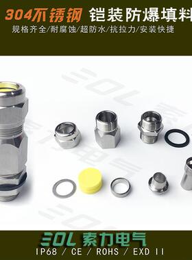 厂家304不锈钢电缆M20M25M32M42M50M63铠装防爆填料函船用连接器