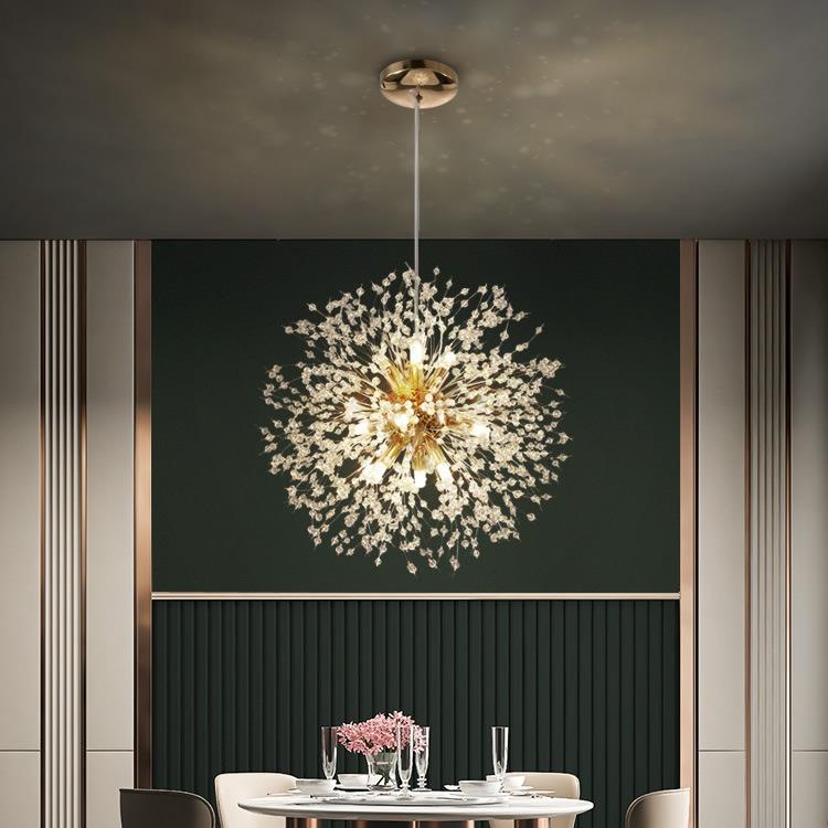 蒲公英烟花吊灯水晶餐厅灯现代简约卧室吧台服装店铺橱窗网红灯具