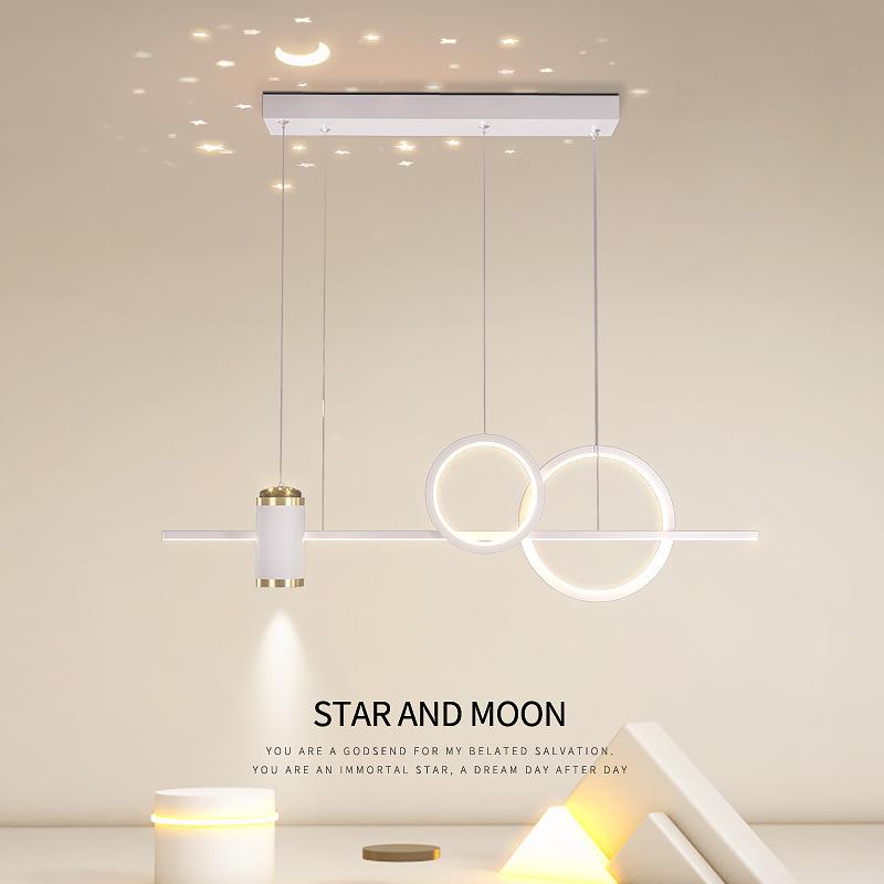 餐厅吊灯现代简约北欧餐桌灯创意轻奢长条吧台网红款灯极简饭厅灯