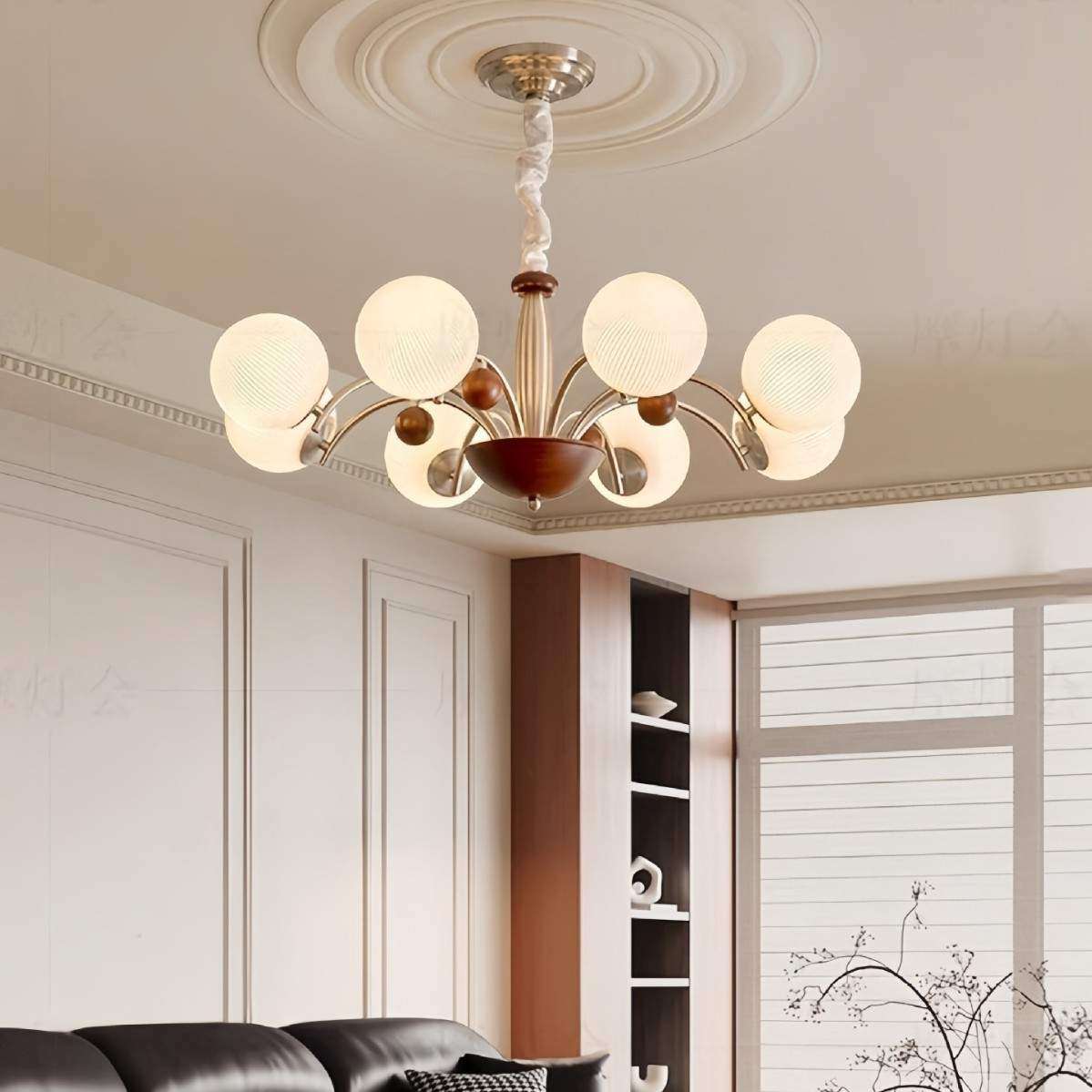 奶油中古魔豆客厅吊灯复古胡桃木色大厅主灯法式卧室餐厅中山灯具,畜牧/养殖物资,畜牧/养殖器械,淘宝优惠券,粉丝福利购,淘宝优惠卷