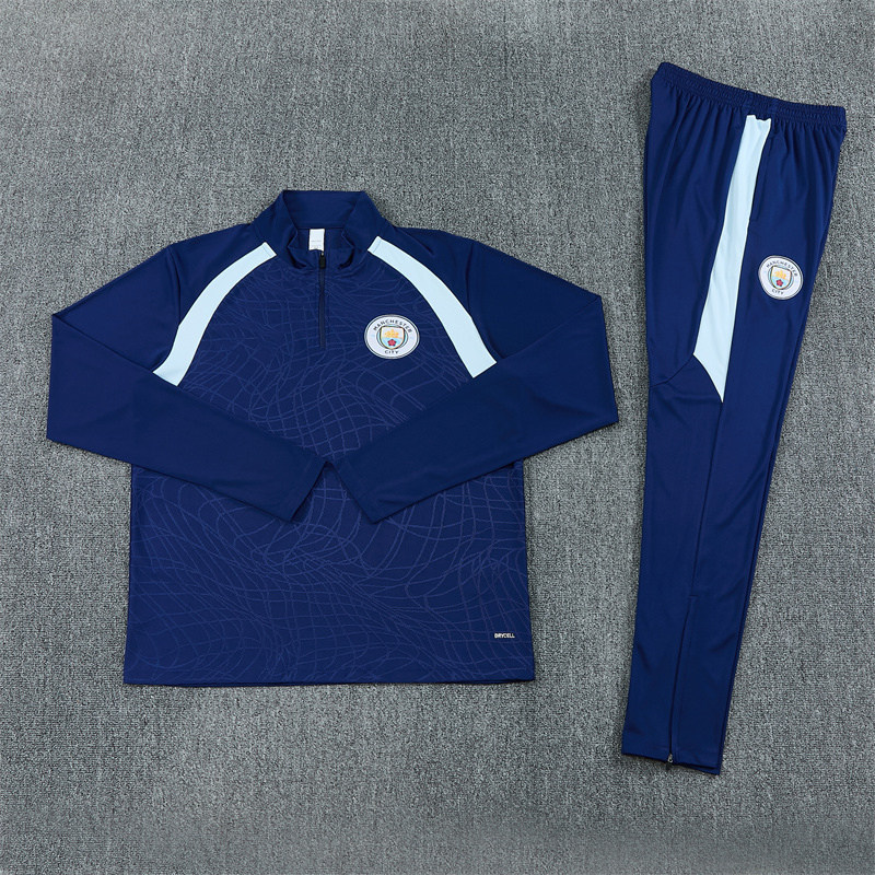 26-27曼城外套长袖训练服球衣半拉链卫衣夹克成人儿童足球服套装