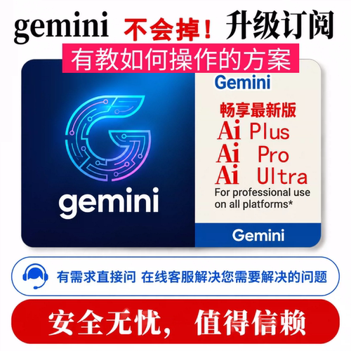 gemini pro plus AI升级谷歌代充升级订阅会员代充 订阅ai mini