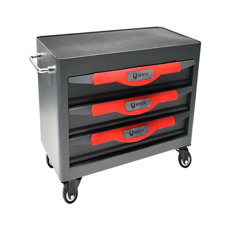 百思泰53件四轮定位工具方案6611移动工具车