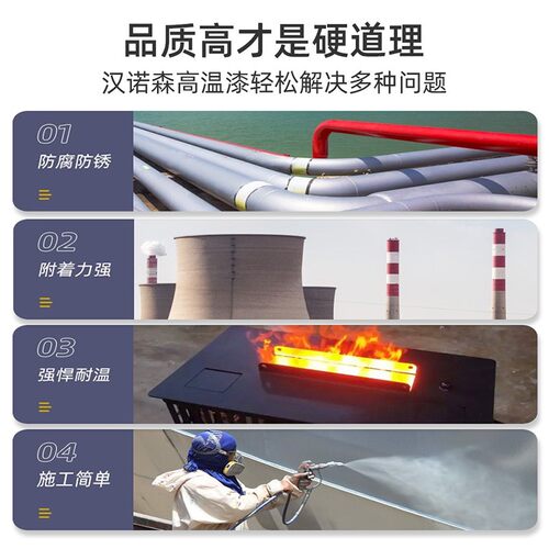 耐高温油漆1200度排气管火炉壁炉耐火200度Q有机硅银粉金属防锈漆
