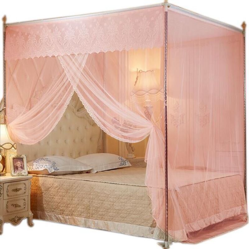 定做蚊帐1.2米1.5m1.8m床双人单人家用蚊帐不锈U钢支架落地2米