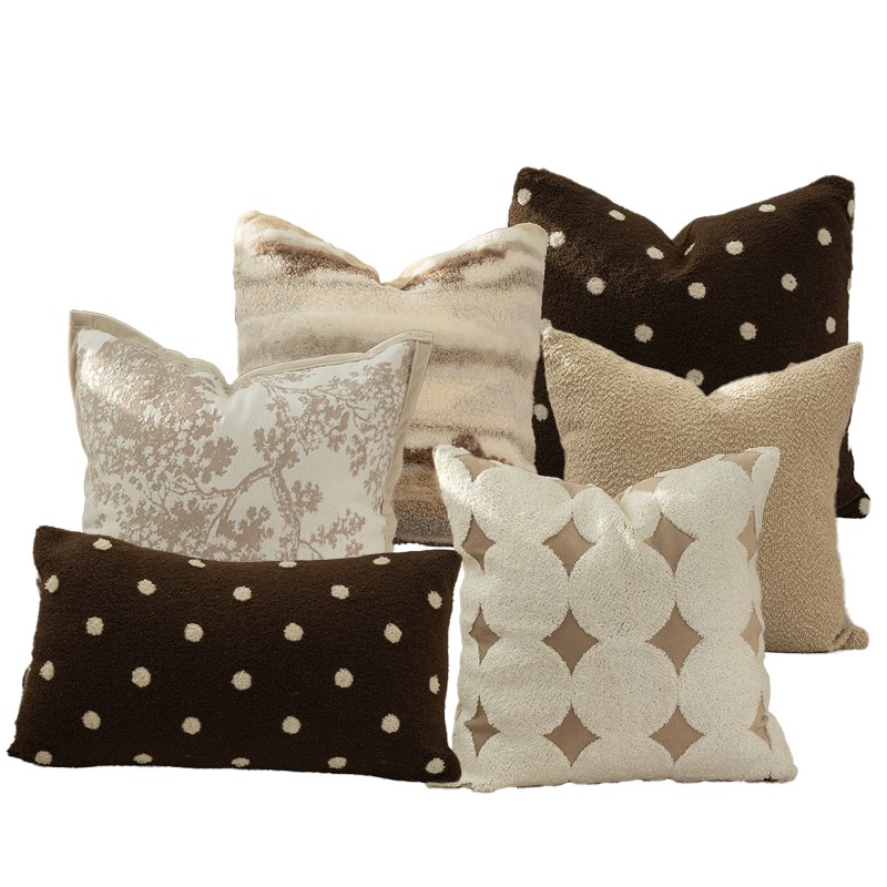 抱枕法式奶e油波点意式轻奢枕套客厅沙发靠枕腰靠被样板间软装靠