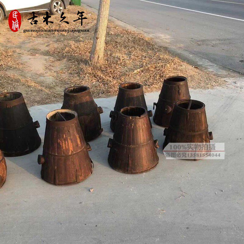 怀旧老物件e老米斗老木斗旧木斗旧米斗农家粮斗民俗馆农家院摆件