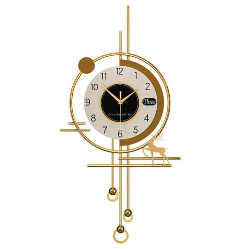 2024新款餐厅网红钟表挂钟现代简约客厅家用时钟挂墙卧室静音挂表