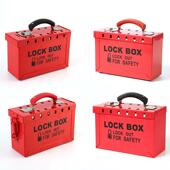 便携式 钥匙管理手提共锁箱工业设备多人钥匙收纳箱多孔上锁钥匙箱