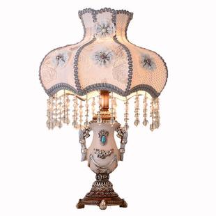 欧式台灯卧室床头柜灯美式温馨浪漫家用创意台灯结婚可调光台灯