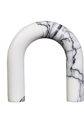 现代大理石拱形摆件样板房几何装饰客厅电视柜桌面摆设工艺品轻奢