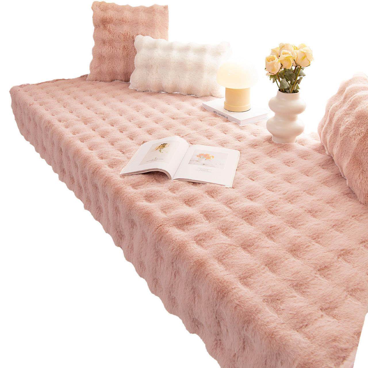 外贸仿兔毛绒网红飘窗垫窗台毛绒垫子加厚冬季ins风榻榻,居家布艺,飘窗垫,淘宝优惠券,粉丝福利购,淘宝优惠卷