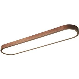 LED办公室吸顶灯超薄卧室客厅长方形阳台过道走廊胡桃木长条灯具