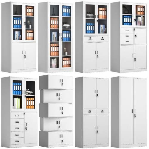 办公室铁皮文件柜资料档案柜财务凭证柜带锁钢制储物柜矮收纳柜子