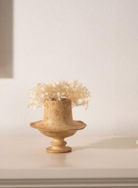 轻法式中古花瓶高级感纹理小花器复古折衷主义摆件摆花艺装饰陈列