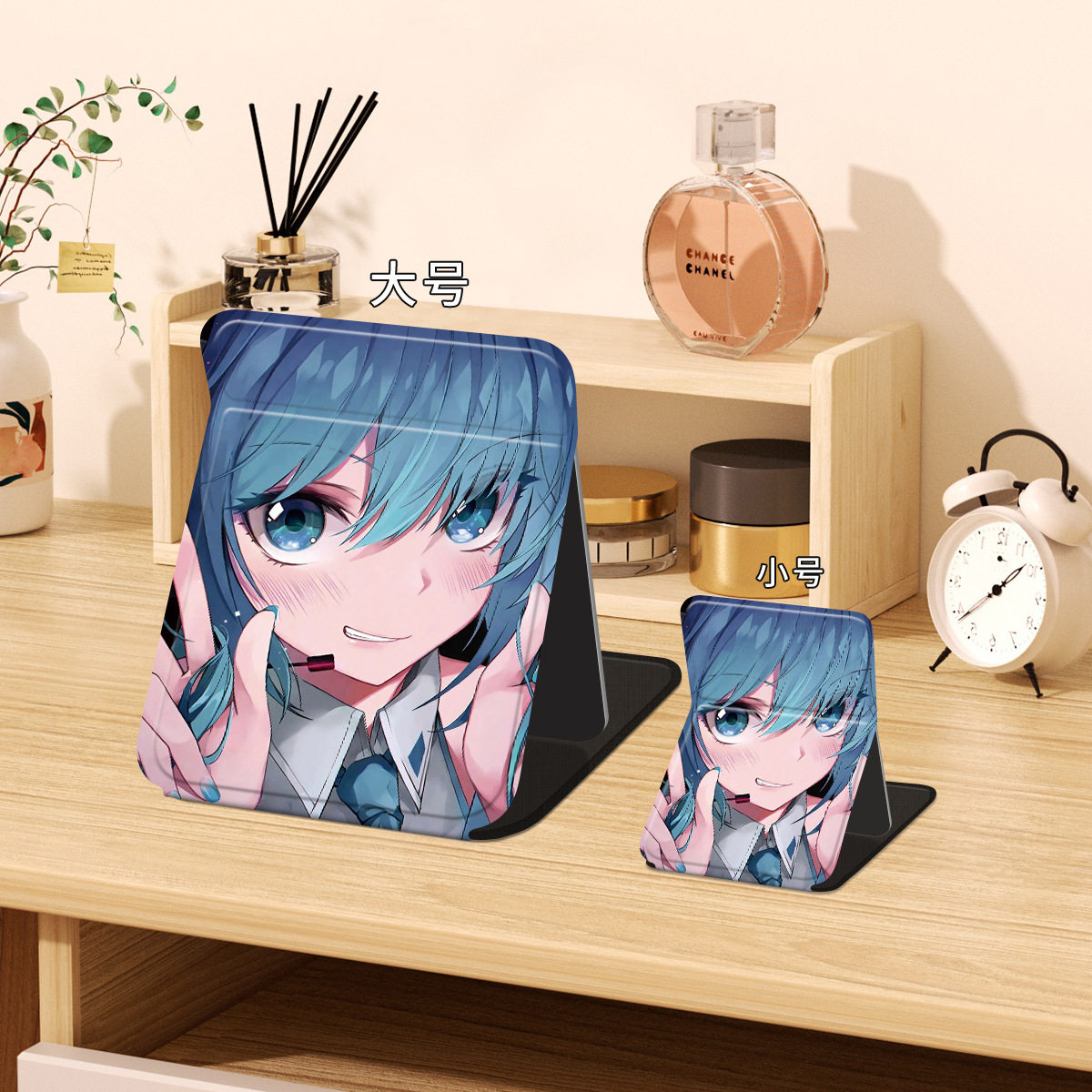 新款初音未来折叠镜化妆镜子学生