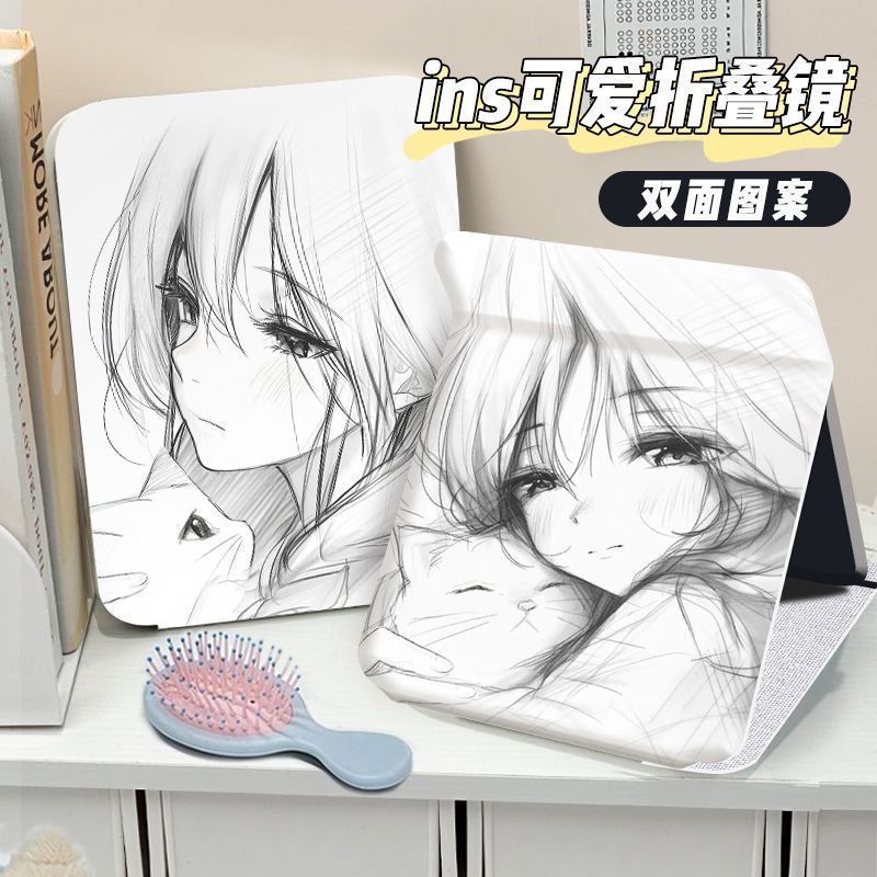 素描风少女肖像梳妆金学