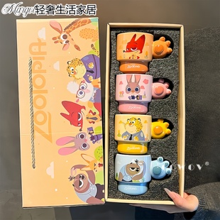 疯狂动物城陶瓷马克杯套装节日新婚圣诞生日伴手礼物送礼佳品礼盒