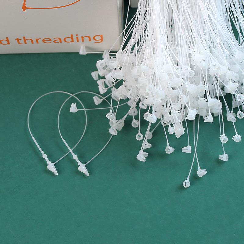 白色尖头圆头手穿针吊牌线塑料PP子母扣服饰商标胶针厂家直销现货