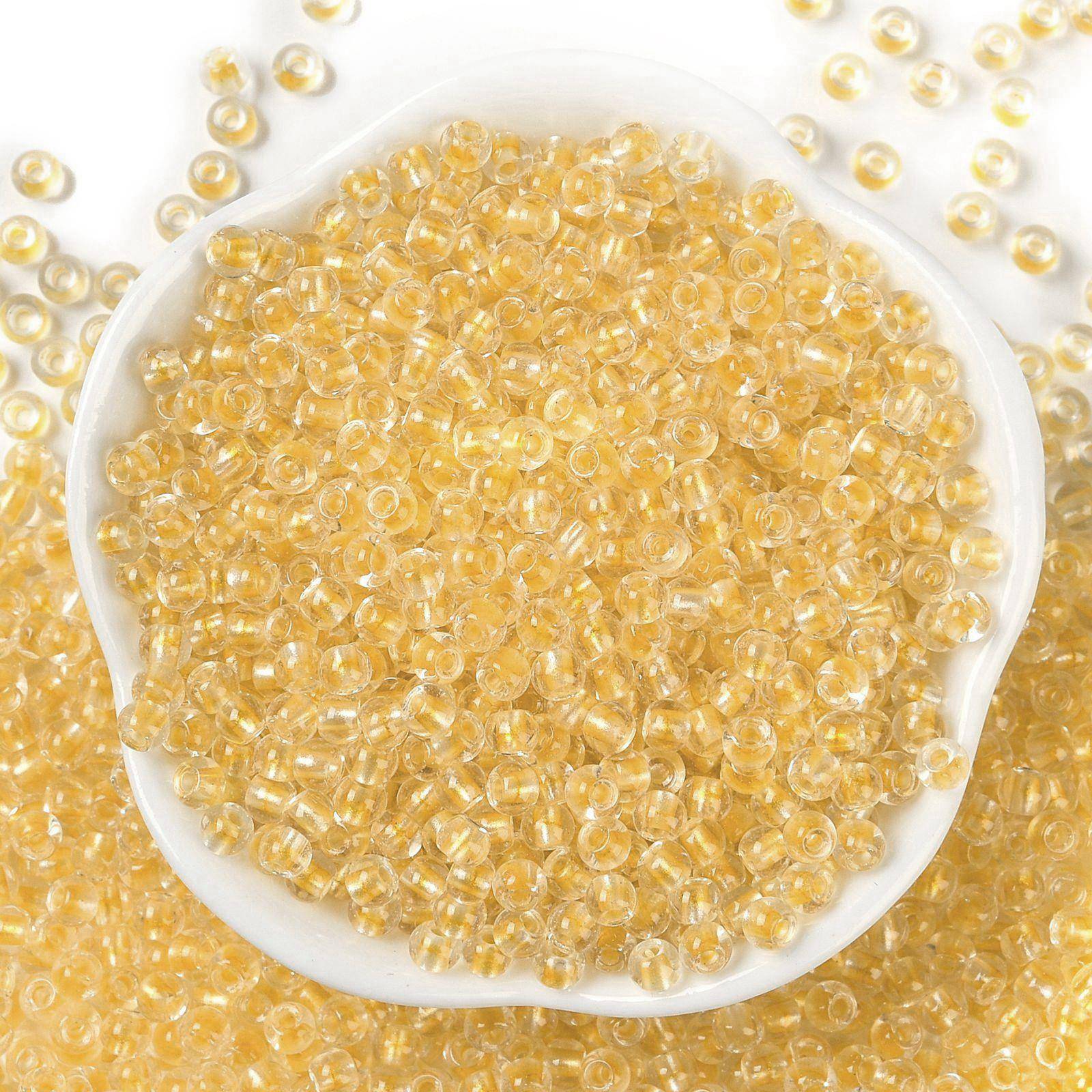 亚马逊4mm超优变色龙透明染芯玻璃米珠约10g 手工串珠饰品配件