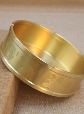 黄铜百福烟灰缸中式五虎烟灰缸万字纹招财进宝烟灰缸家居客厅摆件