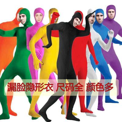 万圣节COS忍者露脸隐身衣抠像紧身衣隐形衣黑衣人服装舞台演出服