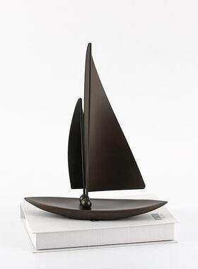 设计师款帆船船模工艺品摆件酒店会所大堂前台轻奢艺术桌面装饰品