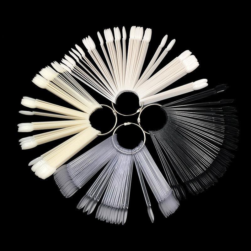 50支美甲圆头铁环扇形色卡 美甲展示色板 光疗指甲油胶练习指甲片