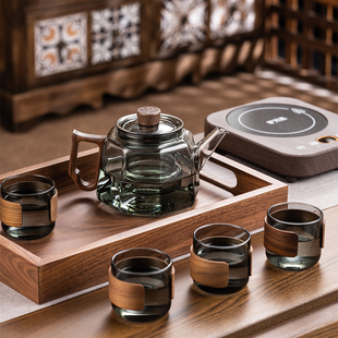 煮茶器茶具煮茶壶家用电陶炉小型养生冲泡茶 兴梵高硼硅玻g璃新款