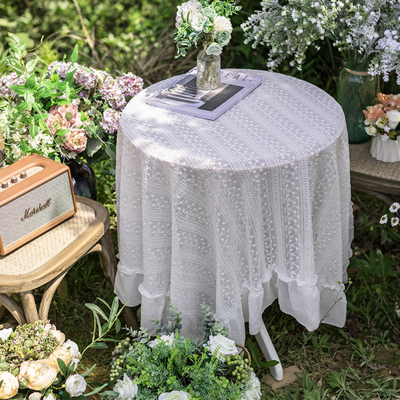 法式复古雪纺蕾丝刺绣桌布v摄影背景布茶几微波炉盖巾少女心野餐,居家布艺,桌布,淘宝优惠券,粉丝福利购,淘宝优惠卷