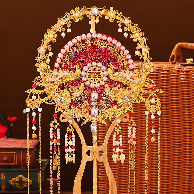 团扇新娘结婚ediy材料包手捧花汉服婚纱礼服喜扇手工送礼中式刺绣,家居饰品,工艺扇/团扇/喜扇/折扇,淘宝优惠券,粉丝福利购,淘宝优惠卷