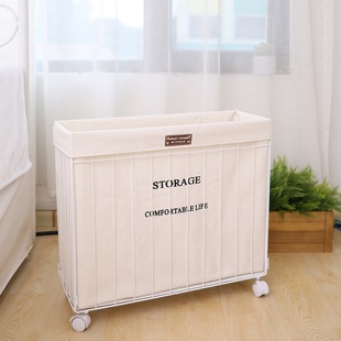 画板收纳筐窄高瑜珈垫收纳层架铁艺脏衣篮画卷零R食收纳篓家用推